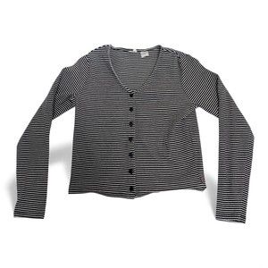 Levi's Women's Black & White Striped Button‎ Cardigan L